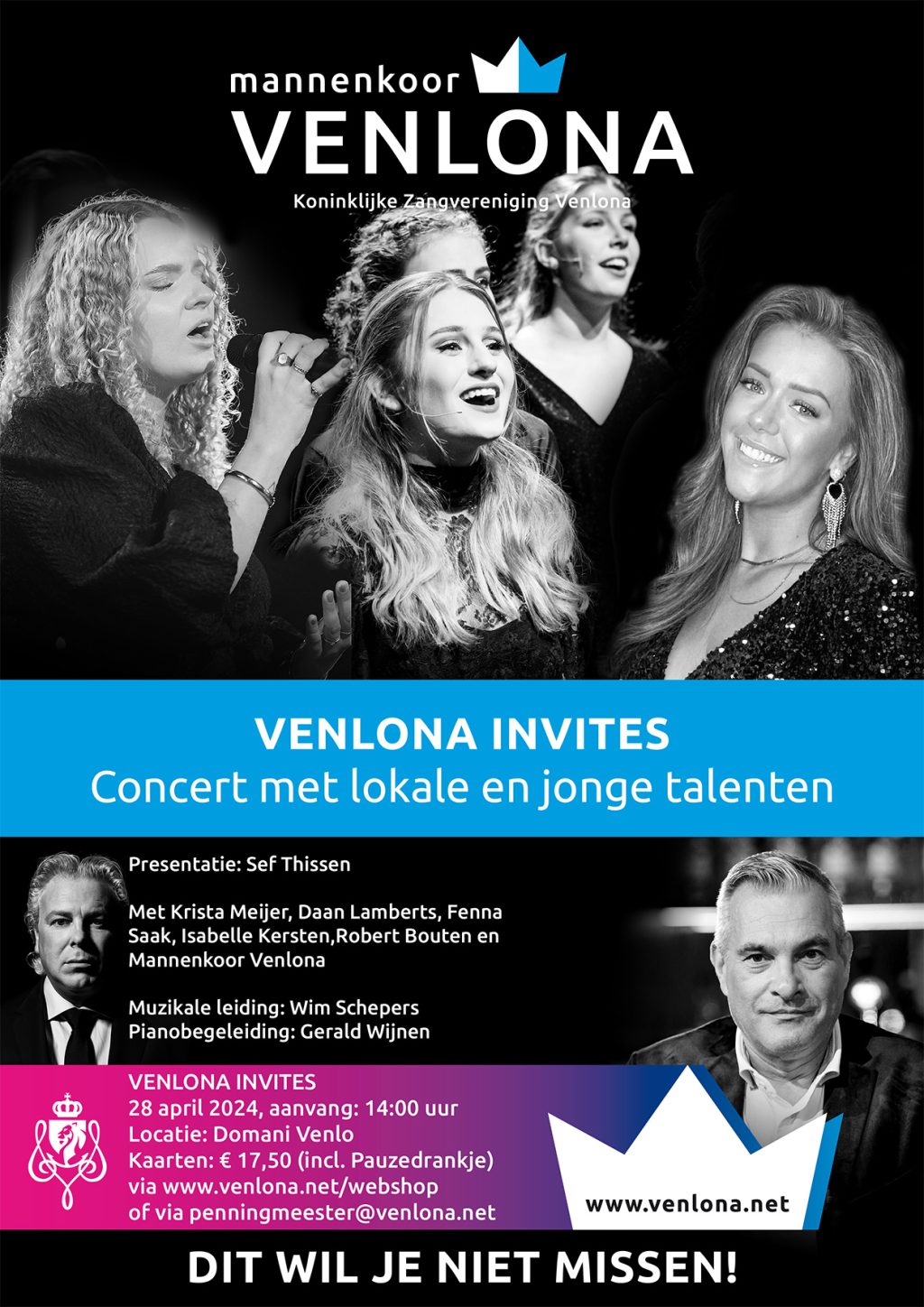 Poster van het concert Venlona Invites op 28 april 2024